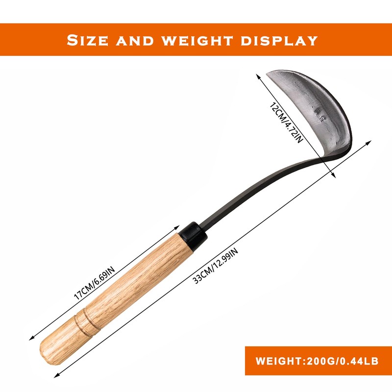 SHANFEEK Grass Sickle Japanese Weeding Hoe Garden Hand Tool Weeding