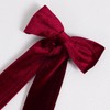 5.5in Burnt Orange Wine Red Velvet Long Tail Hair Bow