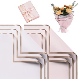 40 Sheets Flower Wrapping Paper 22x22 Inch Waterproof mit Gold Edge Bouquet Packaging Bouquet Wrap Floral Papers for Fresh Flowers DIY Mothers Day Wedding Birthday Party