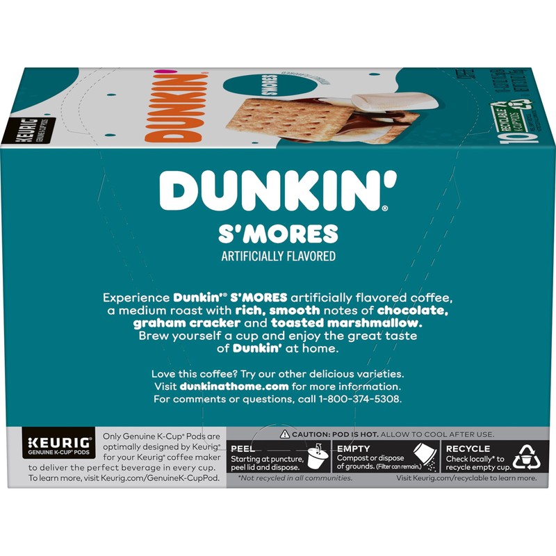Dunkin’ S’mores Flavored Coffee, 10 Keurig K-Cup Pods
