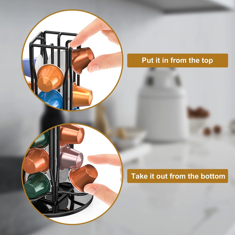 ZECENN Coffee Pod Holder Storage Organizer Compatible with Nespresso OriginalLine,
