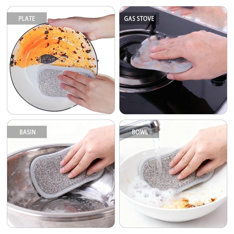 6 PCS Reusable Washing Up Sponge, Bathroom Cleaning Sponge, Eco-Friendly