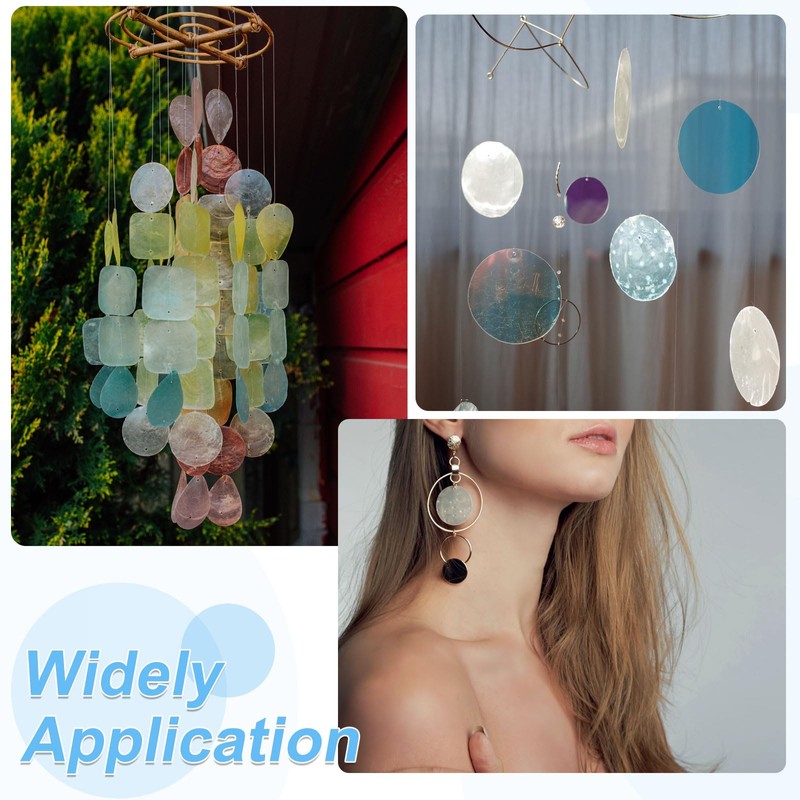 sourcing map 100Pcs 50mm Round Capiz Sea Shells, Round Natural