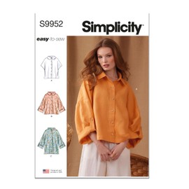 SIMPLICITY Sewing Pattern SS9952A Misses' Shirts A (S-M-L-XL-XXL)
