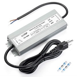 LLTOP LED Driver 60 Watts Waterproof IP67 Power Supply AC100-264V to 12V DC 5A Low Voltage Transformer Ultra Thin Adapter for Outdoor LED Lights, Computer Project
