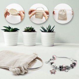 Jizxol 24 Jute Bags, 8 x 10 cm Small Gift Bag, Linen Bag, Linen Bag, Jute Bag with Drawstring for Children's Birthday Party, DIY Gift for Weddings, Parties, Outdoor Drawstring Bags