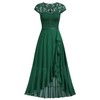 Miusol Women's V Neck Elegant Lace Ruffle Bridesmaid Maxi Dress
