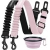 COOYOO Dog Seat Belt,3 Piece Set Retractable Dog Car Adjustable