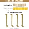 AddGrace Shelf Bracket 4pcs Industrial Black Bracket Heavy Duty Floating