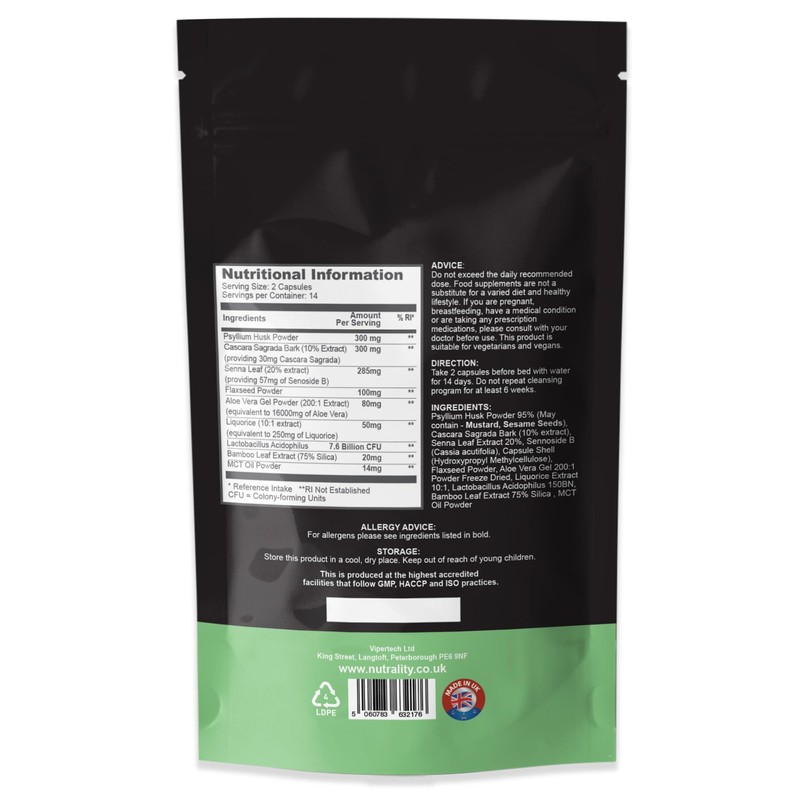 Nutrality Colon Cleanse Advanced Detox Supplement | 14-day Rapid Protocol