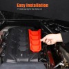 necar2020 Red Car Engine Bay U-Shaped Cover ABS Accessories Kit