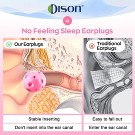 Dison No Entering Ear Canal Soft Foam Earplugs Noise Cancelling Ear Plugs for Sleeping, Shooting, Concert, Work 9 Pairs Pink
