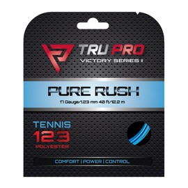 TRU PRO Pure Rush - Tennis String Set (Poly): Power, Control, Spin - Develped for The Competitve Tennis Player (17g (1.23 mm), 12.2 m, Ocean Blue)