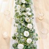 TOCHGREEN 2 Pack 13Ft Artificial Eucalyptus Flower Garland with White