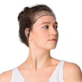 EZGOODZ Black Nylon Hair Nets 22" in Bulk. Pack of 1440 Disposable Invisible 1/4" Aperture Hairnets Caps with Elastic Band. Stretchable Head Covers for Cooking, Food Service. Lightweight, Breathable.