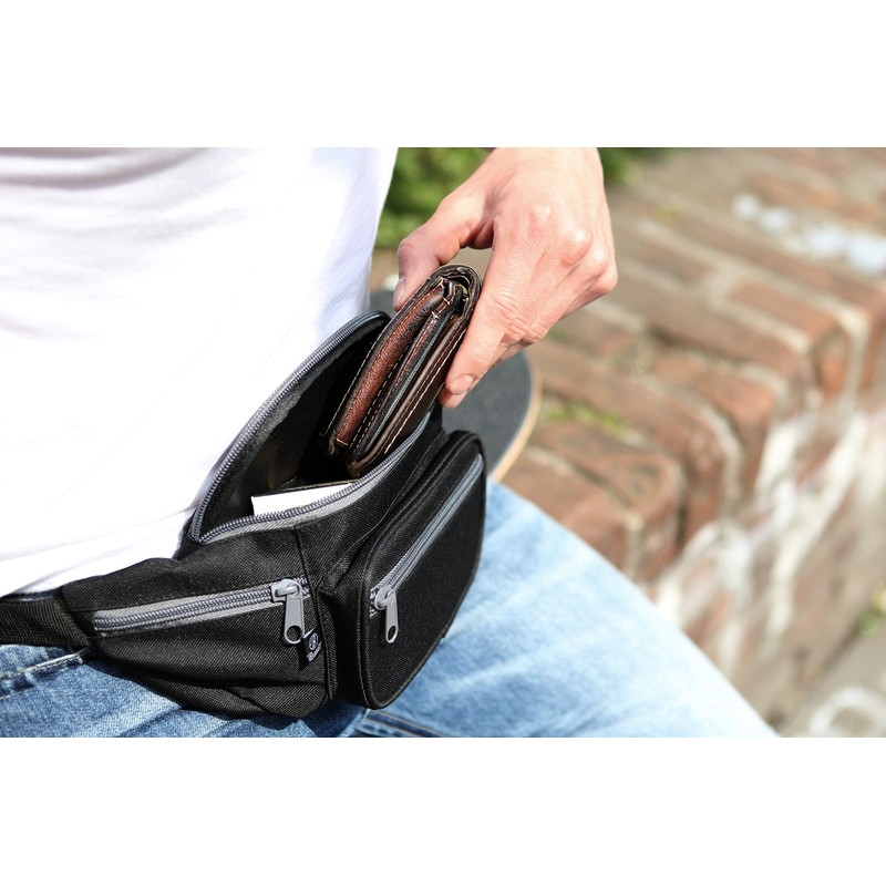 Brandit Waist Belt Bag Bum Bag Hip Shoulder Bag, Black,