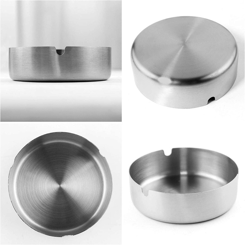 Stainless Steel Ashtray Modern Tabletop Ashtray for Indoor and Outdoor