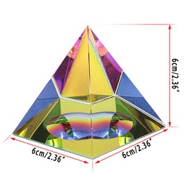 BTSKY Kristall-Pyramide, schillernd, mit Geschenk-Box, in Regenbogenfarben, Dekoration fürs Büro zu Hause, 2.4inch