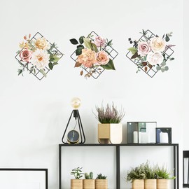 Fujitoya Wall Sticker Scandinavian Style Plant Floral Potted Flower Butterfly Cute Wallpaper Sticker