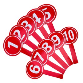 HOMSFOU 10pcs Handheld Score Paddles Number Boards for Voting Competition Easy to Use Auction Paddles Practical Scoring for Sports Events Judges