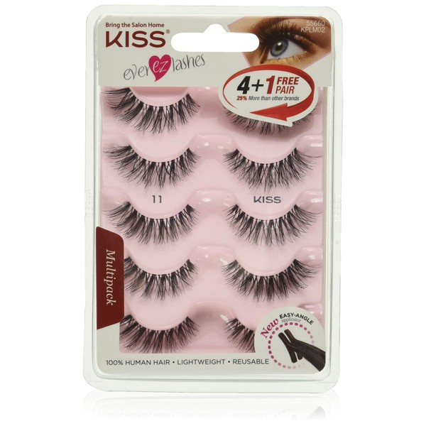 KISS Products Ever EZ Lashes, 5 Pair (Package May Vary), 10 Count