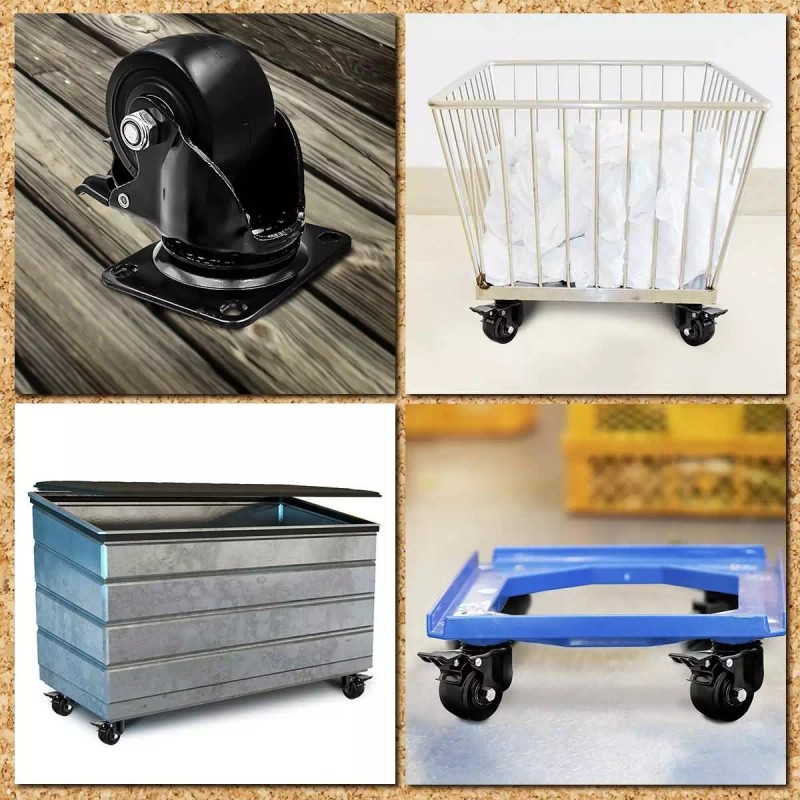 FactorDuty 8 Pack 2.5" Low Profile Black w/ Brake Heavy