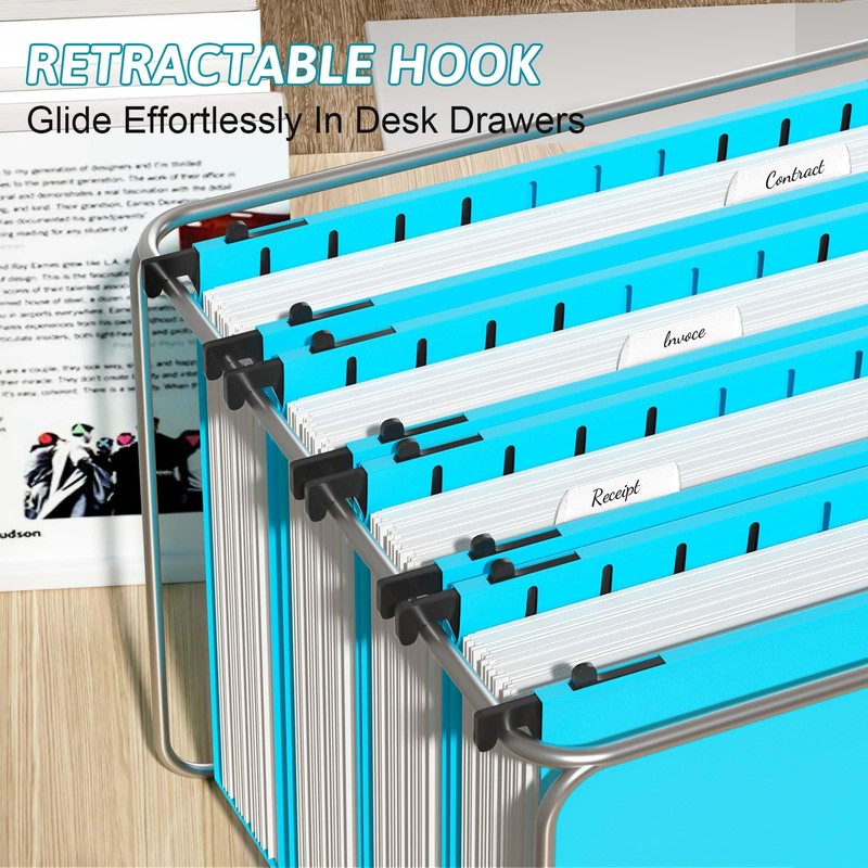 Nordun Plastic Hanging File Folder Extra Capacity,12 Pack Reinforced Hang