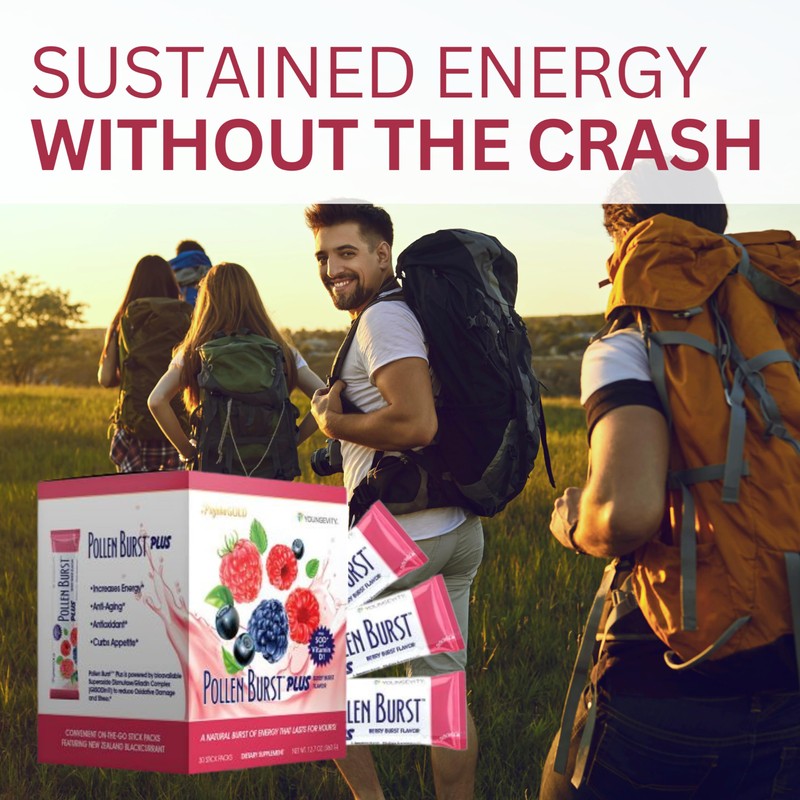 Youngevity Pollen Burst Energy Drink - Strawberry Acai 30 Count