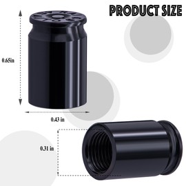 MEAJOO 8PCS Bullet Shell Tire Valve Stem Caps, Aluminum Alloy Car Air Stem Cap, Universal Dustproof Tire Valve Stem Covers for Cars, SUV, Trucks, Bikes, Motorcycles, Bicycles (Black)