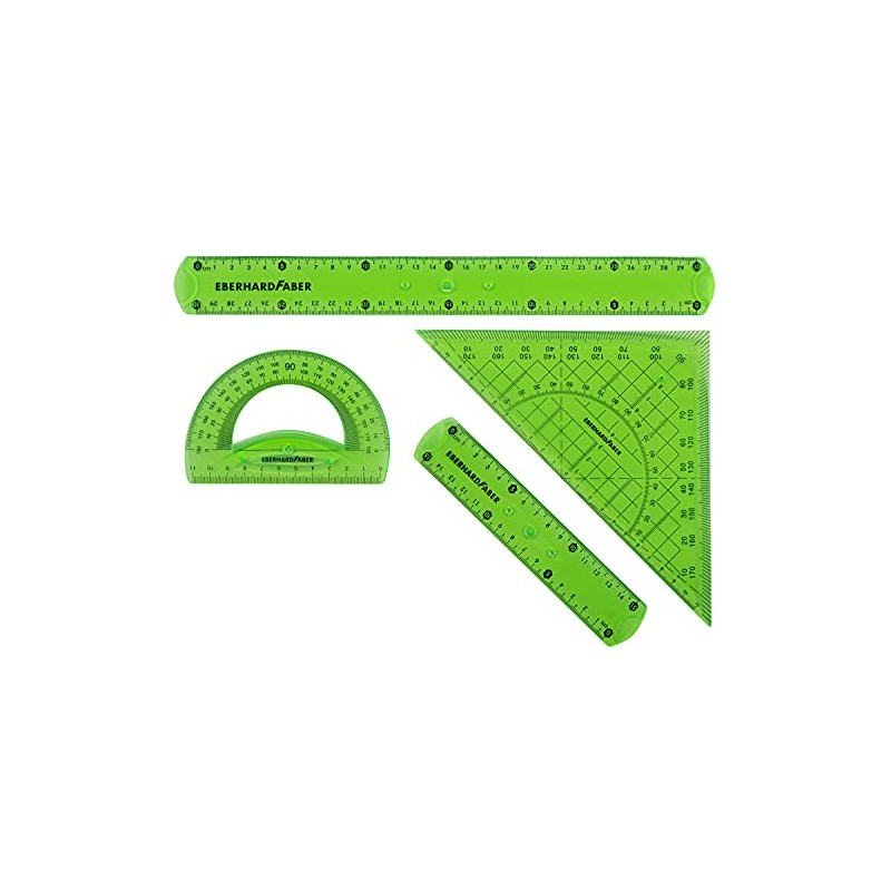 Eberhard Faber 570005 Geometry Set with 2 Rulers (Approx. 15