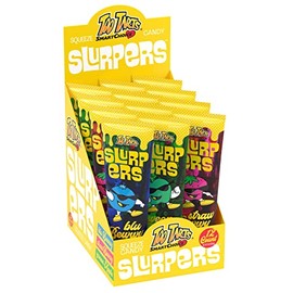 Too Tarts Slurpers Squeeze Candy, 3 Sweet Fruit Flavors in every Display, Strawberry, Blueberry & Green Apple, Great Summer Flavors, 12- 4oz Tubes per Display, Total 48oz