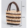 CerfoParlen Small Tote Bag Wooden Bead Bag Woven Handbag Clutch