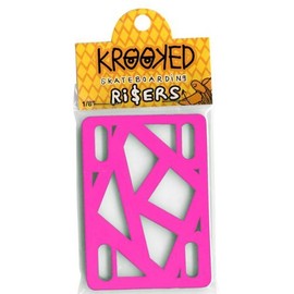 KROOKED RISERS Skateboard 1/8 in HOT PINK RISER PADS
