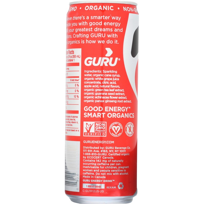 Guru Energy Drink Organic Energy Drink - 12 ounces