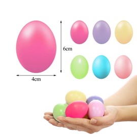 24 x Easter Eggs for Hanging Colourful Plastic Easter Eggs in Beautiful Pastel Colours Made of Plastic 6 x 4 cm Plastic Eggs for Hanging & Decorating Plastic Eggs for Outdoor and Indoor Easter