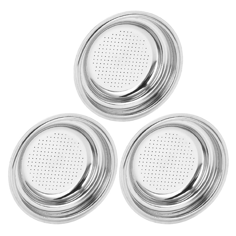 3pcs Stainless Steel Coffee Filter 51mm Pressurized Filter Basket Reusable
