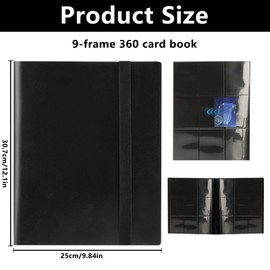 9-Pocket Trading Card Binder Holder, Trading Card Album Collection Folder Book for Yu-Gi-Oh MTG TCG Football Basketball Sports Cards Binder, 20 Pages Holding 360 Cards(Black)
