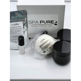 Spa Kit, All-Natural, Gift Box Includes Luxurious Coconut Milk Bubble Bath, Whipped Soap Scrub, Body Butter, Coconut/Clay Facial Mask, Roll On, Girlfriend, Wife, Mom (5 Piece Set) (Adore You)