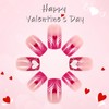 Red Love Heart Press on Nails Valentines Acrylic Medium Square