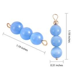 COGCHARGER Pack of 10 Cat Eye Gemstone Round Beads Charm Connector Natural Crystals for Making Jewellery Necklaces Earrings