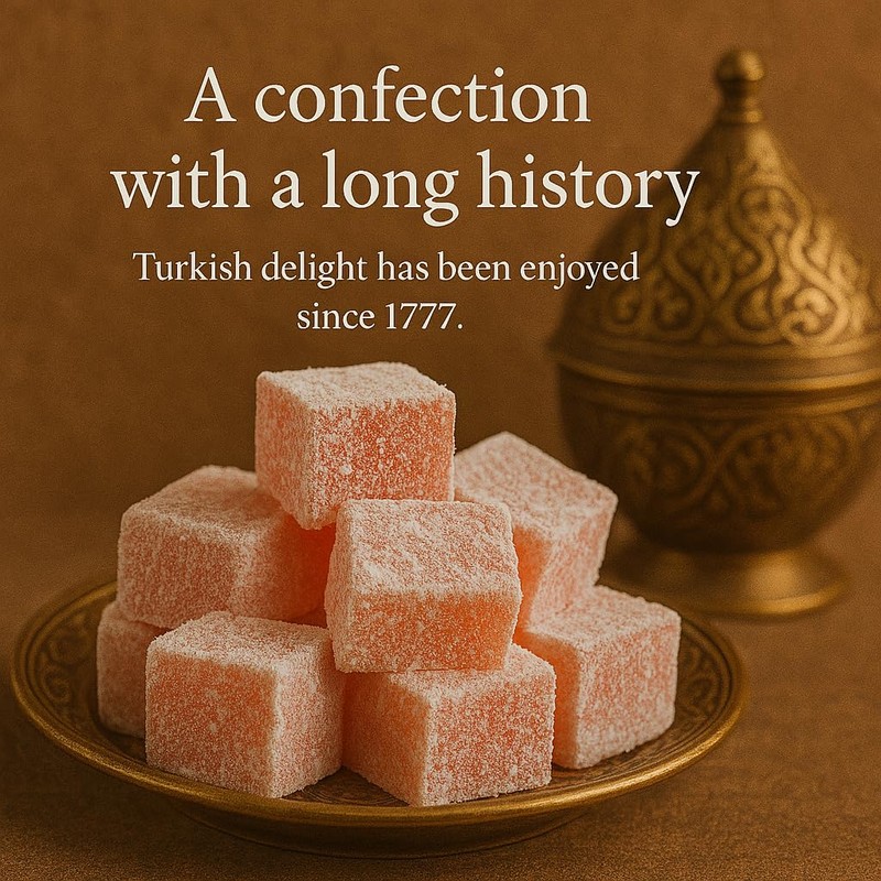 Hazer Baba Turkish Delight Candy with Rose Petals, Gourmet Snack