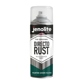 JENOLITE Directorust Gloss Spray Paint | HUNTER GREEN | 400ml (13.52 oz) | Direct To Rust Spray Paint For Metal | Multi Surface Gloss Spray Paint For Wood, Metal, Plastic, Ceramic | RAL6028