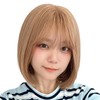 [AQUADOLL(アクアドール)] ウィッグ ミディアム ショート シースルーバング ボブ 金髪 茶髪 カラー ハイトーン