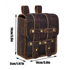 Genuine leather Cowhide Mens Womens Unisex Fanny Bum Hip Hang Waist Bag Pack Used with Belt Vintage Style (A Brown)