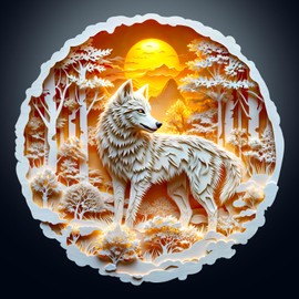 Wooden Puzzles for Adults, 3D Vision Wooden Jigsaw Puzzles for Adults Kids, 300pcs Unique Shape 3D Wolf Wooden Puzzle，Challenging Adult Puzzles Family Games 13.4 * 13.3in