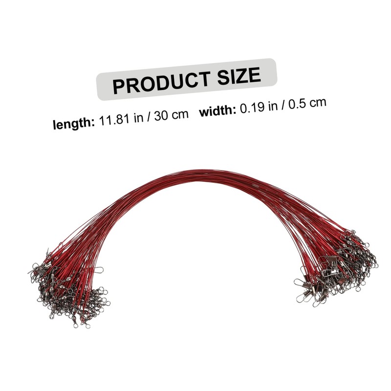 KOMBIUDA Bite-Resistant Fishing Wire Trace Leaders 100 Pieces Swivel Snap