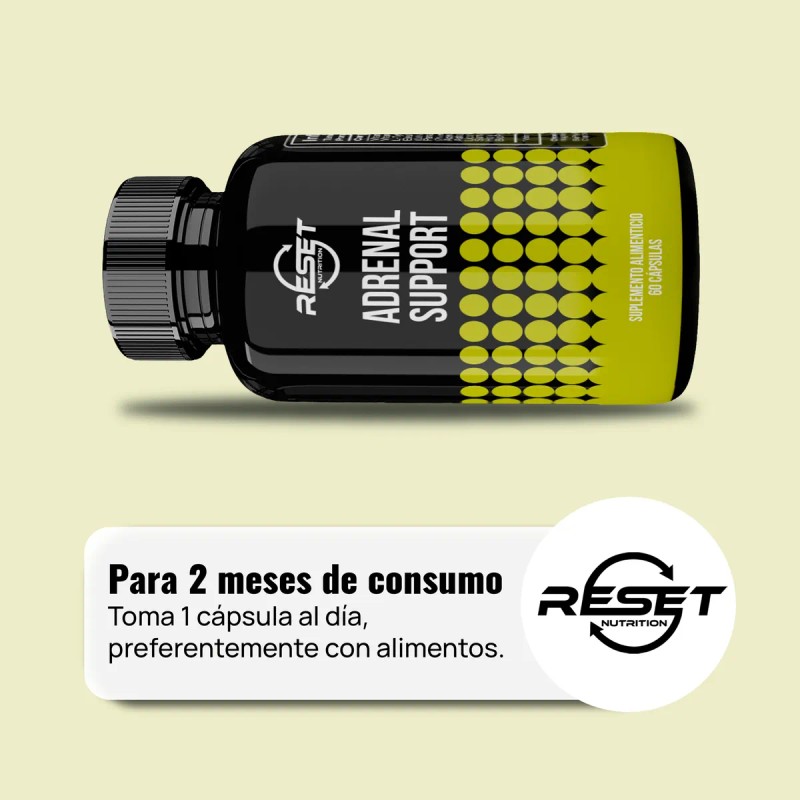 Reset Nutrition Adrenal Support Suprarrenal Energía 60 Cáps
