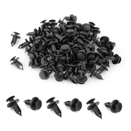 Plastic Expanding Rivets 100 pcs Push-type Clamp Plastic Fixed Clip Fasteners 8mm Dia Hole Clips for Honda for Acura Black