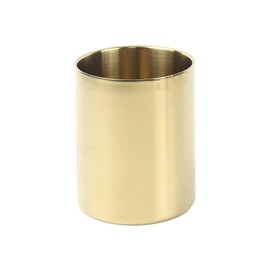 NatSumeBasics Gold Pencil Holder Cup Pen Pot Cosmetic Brushes Holder 3mm Dual-layer Super Thick Golden Makeup Brush Holders Flower Vase for Office Home Desk Accessories Organizer (Gold)