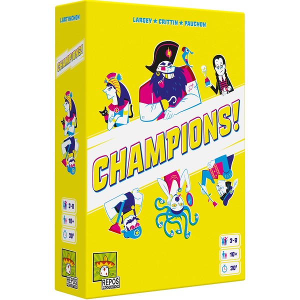 Champions! Party Game | Zany Dueling Game | Great for Game Night | Fun Family Game for Kids and Adults | Ages 10+ | 3-8 Players | Average Playtime 30 Minutes | Made by Repos Production